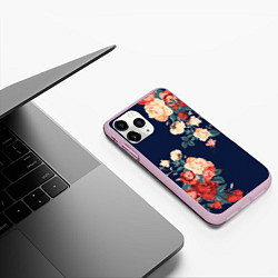 Чехол iPhone 11 Pro матовый Fashion flowers, цвет: 3D-розовый — фото 2