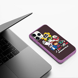 Чехол iPhone 11 Pro матовый Undertale 3, цвет: 3D-фиолетовый — фото 2