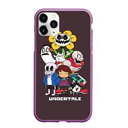 Чехол iPhone 11 Pro матовый Undertale 3, цвет: 3D-фиолетовый