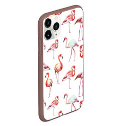 Чехол iPhone 11 Pro матовый Действия фламинго, цвет: 3D-коричневый — фото 2