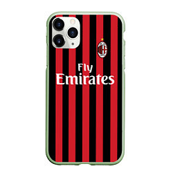 Чехол iPhone 11 Pro матовый Milan FC: Fly Emirates, цвет: 3D-салатовый