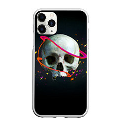 Чехол iPhone 11 Pro матовый Череп конфетти, цвет: 3D-белый