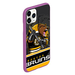 Чехол iPhone 11 Pro матовый Boston Bruins, цвет: 3D-фиолетовый — фото 2