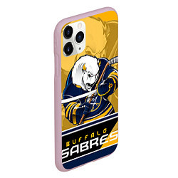 Чехол iPhone 11 Pro матовый Buffalo Sabres, цвет: 3D-розовый — фото 2