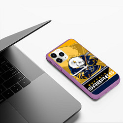 Чехол iPhone 11 Pro матовый Buffalo Sabres, цвет: 3D-фиолетовый — фото 2