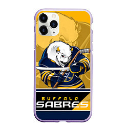 Чехол iPhone 11 Pro матовый Buffalo Sabres, цвет: 3D-светло-сиреневый