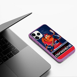 Чехол iPhone 11 Pro матовый Montreal Canadiens, цвет: 3D-фиолетовый — фото 2