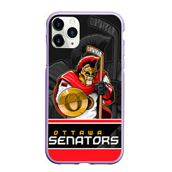 Чехол iPhone 11 Pro матовый Ottawa Senators, цвет: 3D-светло-сиреневый