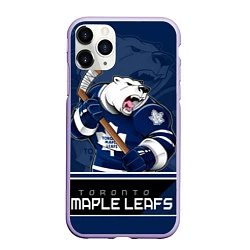 Чехол iPhone 11 Pro матовый Toronto Maple Leafs, цвет: 3D-светло-сиреневый