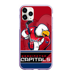 Чехол iPhone 11 Pro матовый Washington Capitals, цвет: 3D-светло-сиреневый