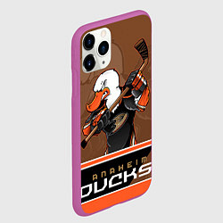 Чехол iPhone 11 Pro матовый Anaheim Ducks, цвет: 3D-фиолетовый — фото 2