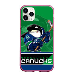 Чехол iPhone 11 Pro матовый Vancouver Canucks, цвет: 3D-малиновый