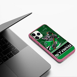 Чехол iPhone 11 Pro матовый Dallas Stars, цвет: 3D-малиновый — фото 2