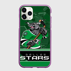 Чехол iPhone 11 Pro матовый Dallas Stars, цвет: 3D-фиолетовый