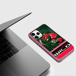 Чехол iPhone 11 Pro матовый Minnesota Wild, цвет: 3D-малиновый — фото 2