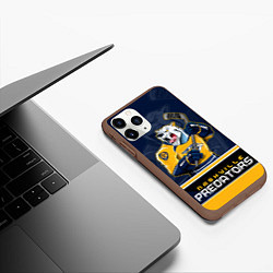 Чехол iPhone 11 Pro матовый Nashville Predators, цвет: 3D-коричневый — фото 2