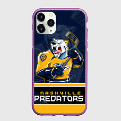 Чехол iPhone 11 Pro матовый Nashville Predators, цвет: 3D-фиолетовый