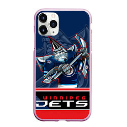 Чехол iPhone 11 Pro матовый Winnipeg Jets, цвет: 3D-розовый