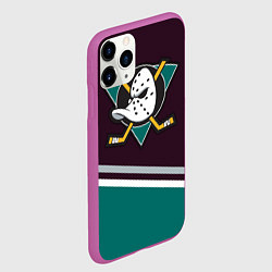 Чехол iPhone 11 Pro матовый Anaheim Ducks, цвет: 3D-фиолетовый — фото 2