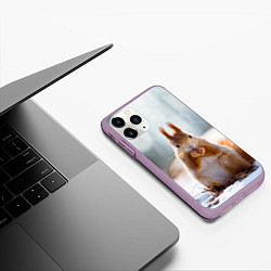 Чехол iPhone 11 Pro матовый Лесной грызун, цвет: 3D-сиреневый — фото 2