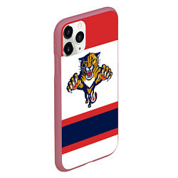 Чехол iPhone 11 Pro матовый Florida Panthers, цвет: 3D-малиновый — фото 2