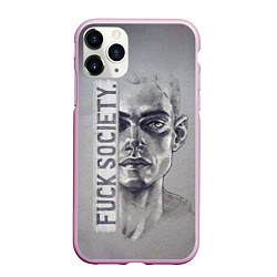 Чехол iPhone 11 Pro матовый Fuck Society, цвет: 3D-розовый