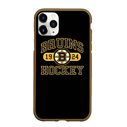 Чехол iPhone 11 Pro матовый Boston Bruins: Est.1924, цвет: 3D-коричневый