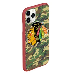 Чехол iPhone 11 Pro матовый Blackhawks Camouflage, цвет: 3D-красный — фото 2