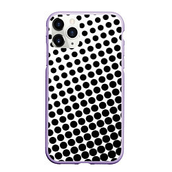 Чехол iPhone 11 Pro матовый Белый в горошек, цвет: 3D-светло-сиреневый
