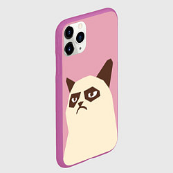 Чехол iPhone 11 Pro матовый Grumpy cat pink, цвет: 3D-фиолетовый — фото 2