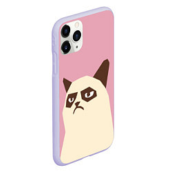 Чехол iPhone 11 Pro матовый Grumpy cat pink, цвет: 3D-светло-сиреневый — фото 2