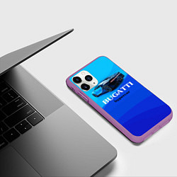 Чехол iPhone 11 Pro матовый Bugatti hypercar, цвет: 3D-фиолетовый — фото 2