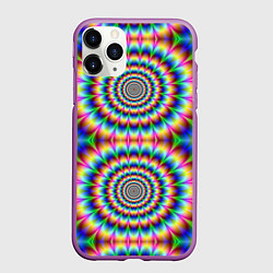 Чехол iPhone 11 Pro матовый Grazy fractal, цвет: 3D-фиолетовый