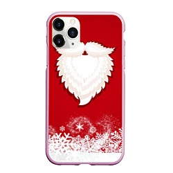 Чехол iPhone 11 Pro матовый Дед мороз, цвет: 3D-розовый