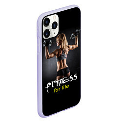 Чехол iPhone 11 Pro матовый Fitness for life, цвет: 3D-светло-сиреневый — фото 2