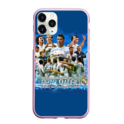 Чехол iPhone 11 Pro матовый Real Madrid, цвет: 3D-розовый