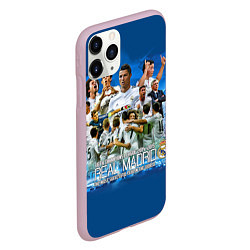 Чехол iPhone 11 Pro матовый Real Madrid, цвет: 3D-розовый — фото 2