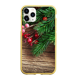 Чехол iPhone 11 Pro матовый Дуx рождества, цвет: 3D-желтый