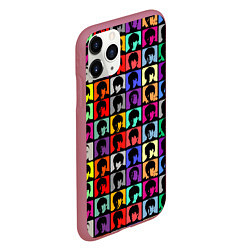 Чехол iPhone 11 Pro матовый The Beatles: pop-art, цвет: 3D-малиновый — фото 2