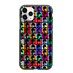 Чехол iPhone 11 Pro матовый The Beatles: pop-art, цвет: 3D-темно-зеленый
