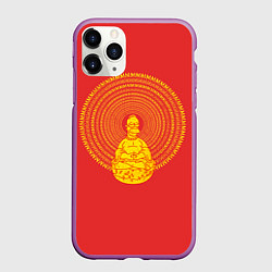 Чехол iPhone 11 Pro матовый Гомер медитирует, цвет: 3D-фиолетовый