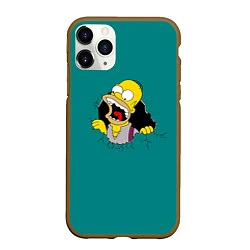 Чехол iPhone 11 Pro матовый Alien-Homer, цвет: 3D-коричневый