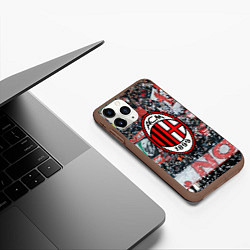 Чехол iPhone 11 Pro матовый Milan FC, цвет: 3D-коричневый — фото 2
