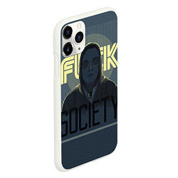 Чехол iPhone 11 Pro матовый Fuck Society, цвет: 3D-белый — фото 2