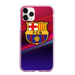 Чехол iPhone 11 Pro матовый ФК Барселона, цвет: 3D-розовый