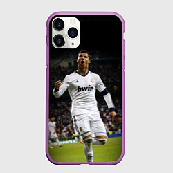 Чехол iPhone 11 Pro матовый Роналдо, цвет: 3D-фиолетовый