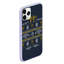 Чехол iPhone 11 Pro матовый Новогодний свитер Чужой, цвет: 3D-светло-сиреневый — фото 2