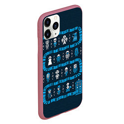Чехол iPhone 11 Pro матовый Доктор Кто: узор, цвет: 3D-малиновый — фото 2
