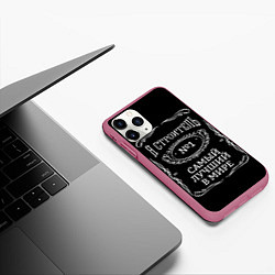Чехол iPhone 11 Pro матовый Строитель 12, цвет: 3D-малиновый — фото 2