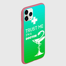 Чехол iPhone 11 Pro матовый Trust me, i'm a doctor, цвет: 3D-малиновый — фото 2
